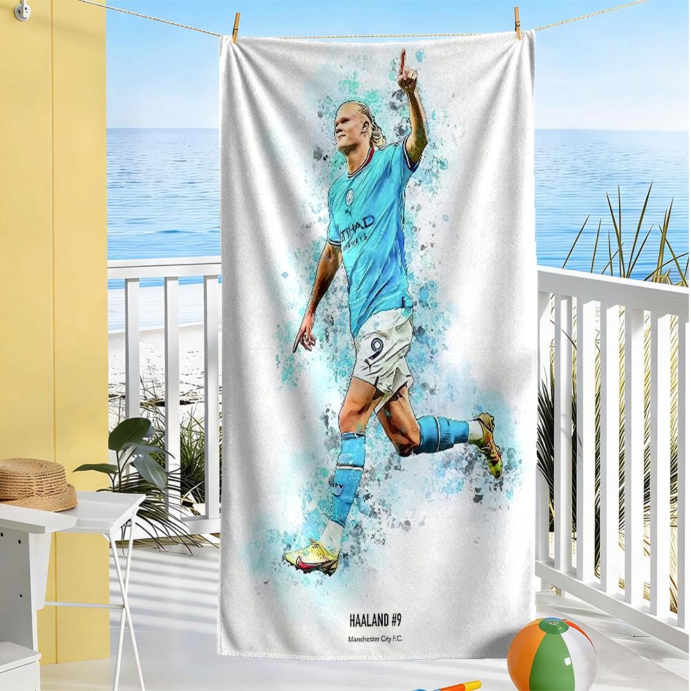 Blue Haaland Style Beach Towel Super Soft & Absorbent Comfortable Lightweight Portable for Swimming,Beach,Camping, Travel, Beach Accessories,Gym
