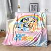 Bluey Family Adventure Customize Text Blanket Throw Customizable Blanket Soft Warm Cozy for Bed Office Bedding Seaside Ideal for All Seasons