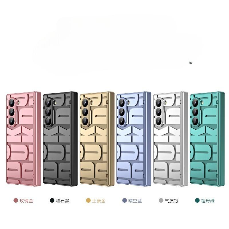 Гальванизированный прозрачный чехол для телефона Samsung Galaxy Z Fold 6 5 4 3 Fold6 Fold5 Fold4 Fold3 5G Hard Shell Hinge Protection Cover