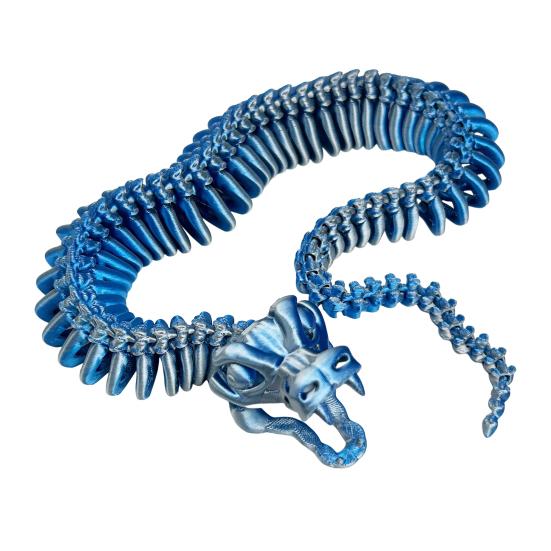 3D Printed Skeleton Snake Figurine Movable Joints Skeleton Snake Figure Articulated Animal Model Toy Home Office Bookshelf Desktop Decoration Ornament