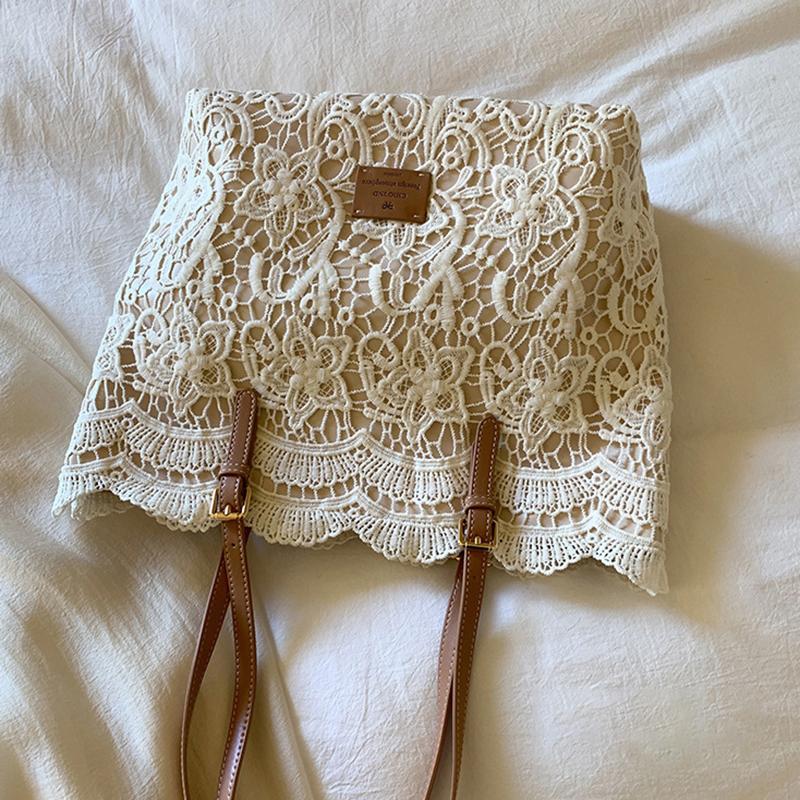 Женская белая кружевная сумка-тоут с цветочной вышивкой, летняя, для путешествий на море, для отпуска, пляжная сумка, на плечо, ретро-сумка