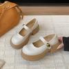 Туфли Мэри Джейн на платформе женские осень 2025 новые маффин маленькие мужские модные универсальные слово с маленькими кожаными туфлями