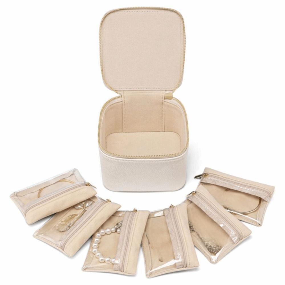 PU Leather Earring Storage Case with Small Pouches Jewelry Packing Bag Simple Jewelry Box  Ring