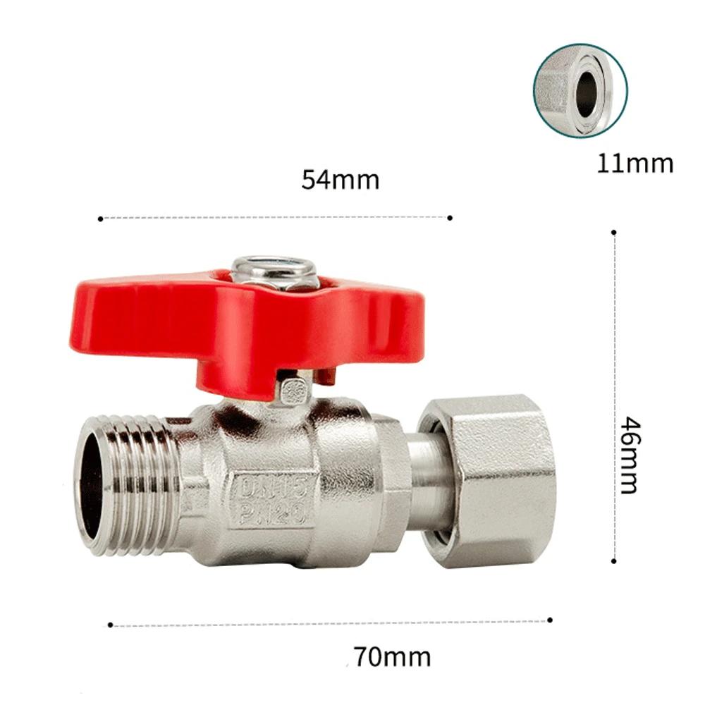Union Ball Valve 1/2" -3/4" Brass Double Female and Male Thread Valve Water Pipe Switch Gas Straight To Tap Water