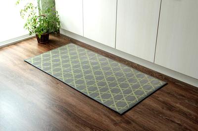 Кухонный коврик IKEHIKO из травы игуса, узор «Кагомэ», прибл.. 60 x 120 см, Серый, Сделано в Японии, Нескользящий, Простой, Современный японский дизайн #8243510
