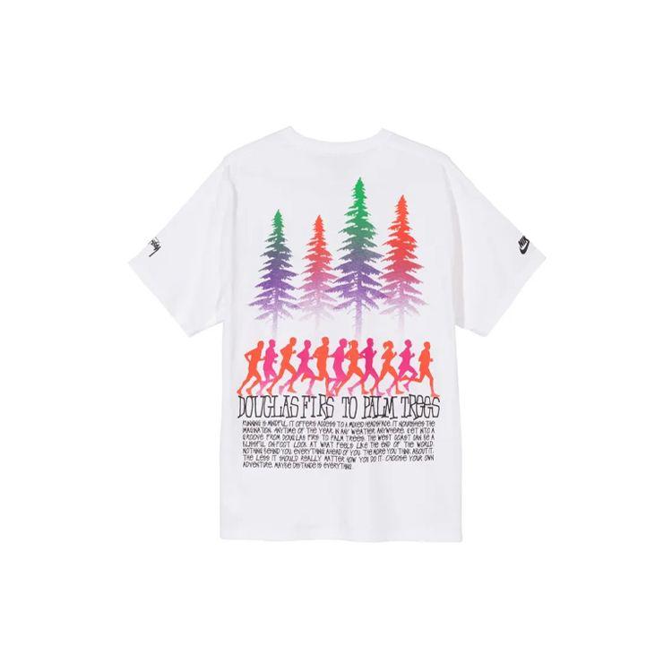 Nike Футболка X Stussy Douglas Firs To Palm Trees, белые топы унисекс, CU9258-100