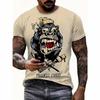 Funny Cartoon Animal Print T-Shirts Summer Casual Short Sleeve Top Fashion Summer Clothing Crew Neck Men's T-shirts