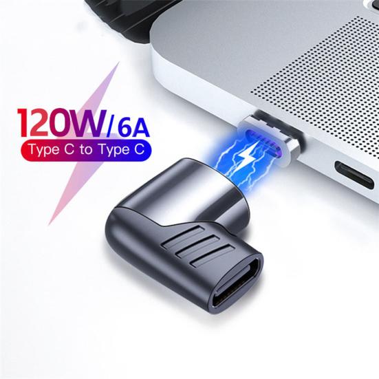Type-C Magnetic Adapter 6A PD120W Alloy Quick Charge Aluminum To USB C Converter Type-C Computer Accessories