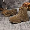 Men Adventure Outdoor Khaki Combat Boots Plus Size Jungle Cross-country Hiking Shoes Brown Desert Boots