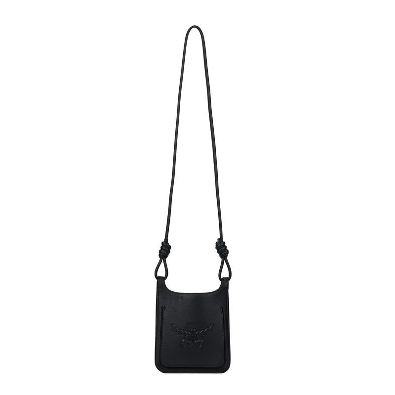 MCM LOGO HOBO Crossbody Shoulder Bag Tote Unisex Couple Style Black MWHESAC01BK001