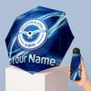 Brighton & Hove Albion Football Manual Five Fold 8 Rib Umbrella Support Custom Text, Lightweight Travel Umbrella
