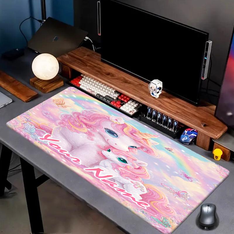 1PC Custom Name Unicorn Dreams: Rainbow Connection Mouse pad, keyboard and mouse desk pad, for computer notebook Birthday Gift For Any Room Or Office