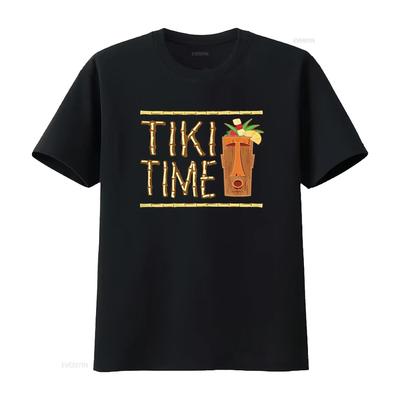 Retro Tiki Bar Design T Shirt Vintage Washed Stylish Designer Clothes Stretched Homme Unisex Casual Top For Everyday Wear