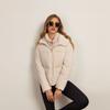 Womens Short Cotton Puffer Coat Faux Fur Patchwork Stand Collar Winter Warm Casual Outerwear