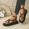 Fashion Women Sandals New Summer Fashion Outdoor Leopard Beach Platform Sandals Flat Casual Designer Shoes for Women Sandalias De Mujer