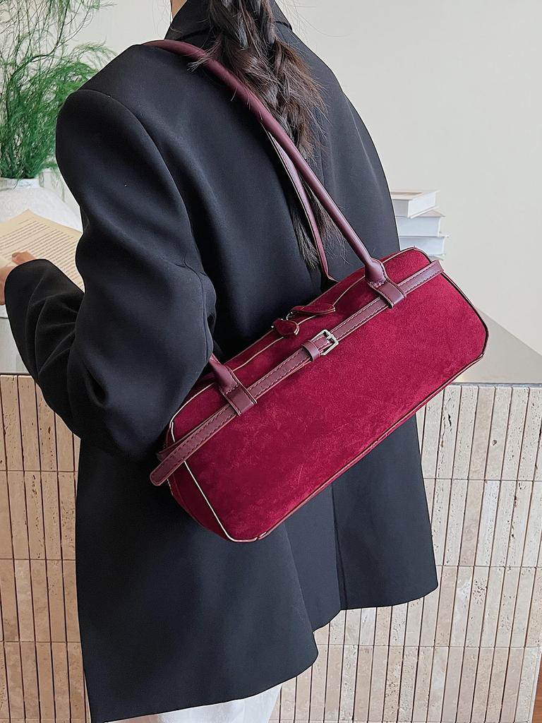 Сумка-багет из матовой кожи Yuezi: Осенне-зимняя коллекция 2025 года: Сумка Boston через плечо и под мышку