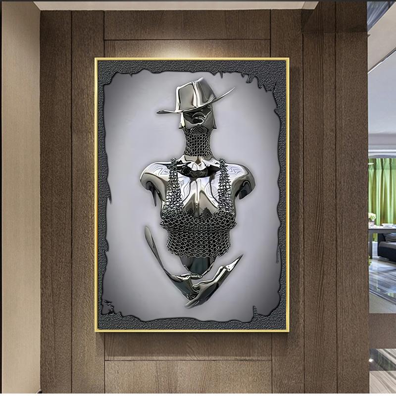 Картина на холсте, современная металлическая фигурка, статуя, романтические абстрактные постеры и принты, настенные панно для гостиной, домашний декор