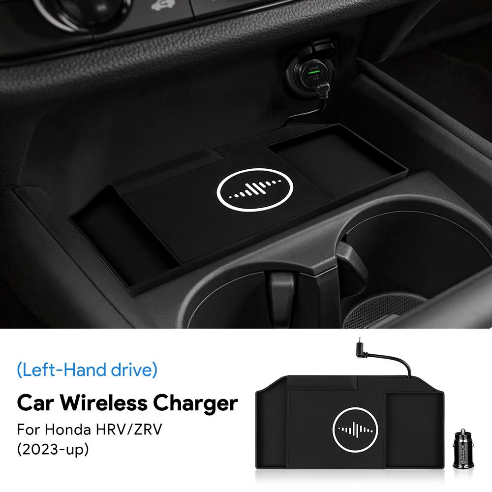 Car Wireless Charger Pad Stable Fast Charging For Honda HRV/ZRV 2023-2025 Center Console Storage Box Auto Decoration Accessories