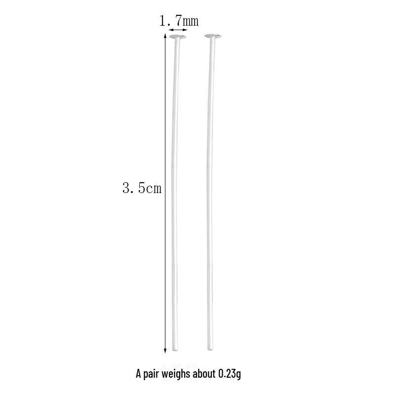Sterling Silver S925 T-Head Pin for DIY Bracelets and Beaded Jewelry