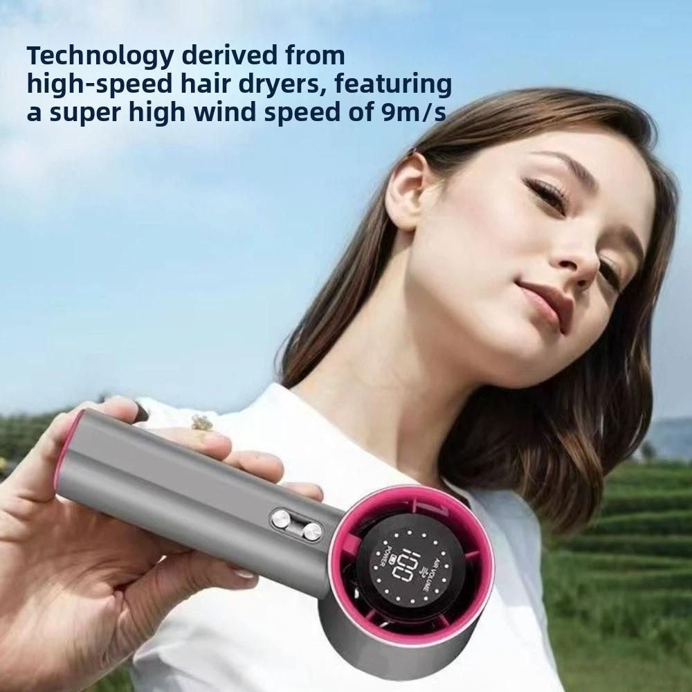 Air Turbo Tech Mini Portable Fan LED Display Pocket Fan Cooling Handheld Turbo Fan Travel Camping