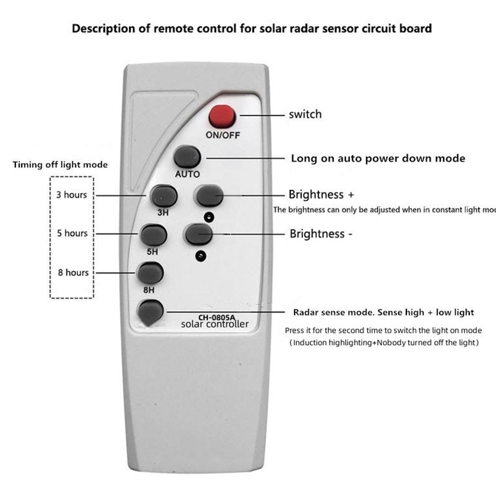 Солнечная плата управления светом Микроволновый радар Индукция человеческого тела +Пульт