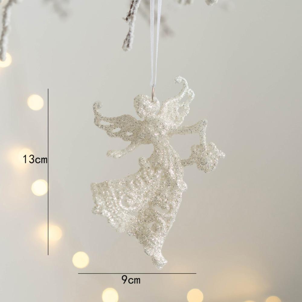 White Angel Fairy Pendant Glitter Xmas Tree Hanging Ornaments DIY Xmas Home Decoration