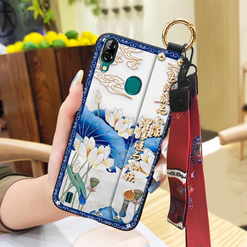 Мягкий силиконовый чехол для телефона Blackview A60 Pro Водонепроницаемая задняя крышка Подставка Противоударный Пылезащитный Прочный Ремешок