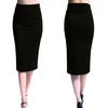 Fashion Women Ladies Pain Office Stretchable Midi Jersey Pencil Skirt