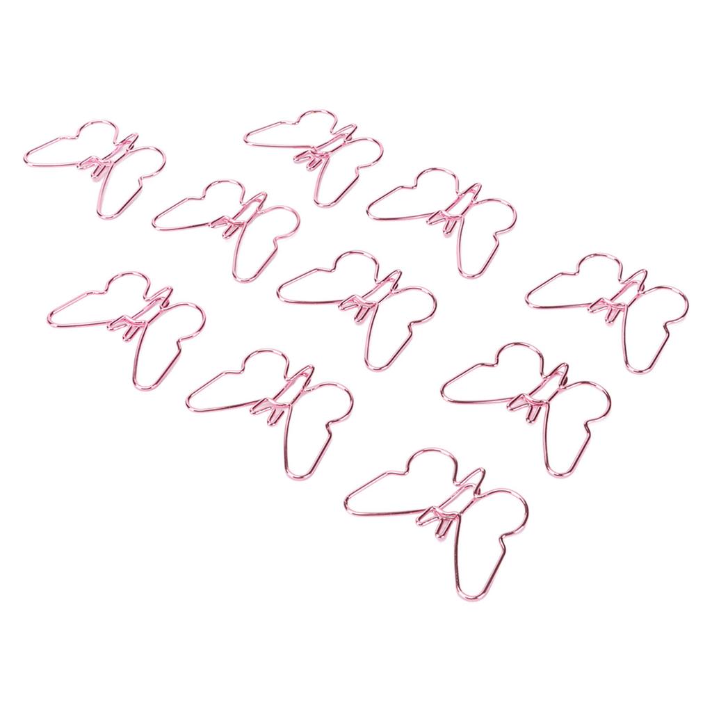 100 Pcs Shaped Paper Clips Butterflies Shape Metal Cute Style Light Portable Office Clips for D