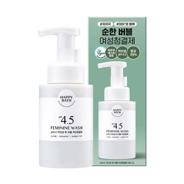 HAPPY BATH pH 4.5 Mild Mugwort Bubble Feminine Wash 300ml