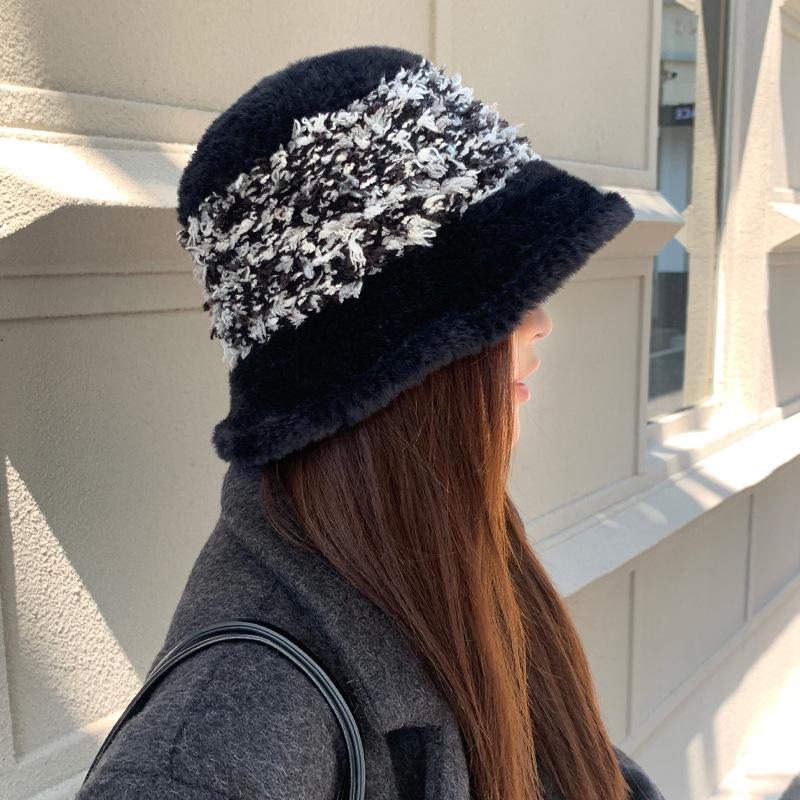 Women's Autumn and Winter New Plush Knitted Wool Hat In Winter Warmth and Thickened Fisherman's Hat Versatile Face Showing Small Basin Hat