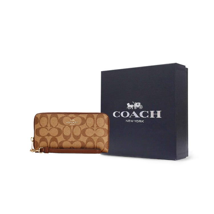Coach Кошелек-клатч из канвы с покрытием Женский Палисандр C4452-IME74