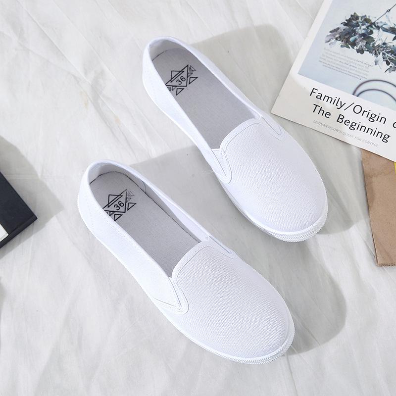 Модные женские кроссовки размера плюс 42, туфли без застежек, женские туфли на плоской подошве, холщовые мокасины, повседневная обувь цвета конфет, женские белые туфли, zapatos mujer