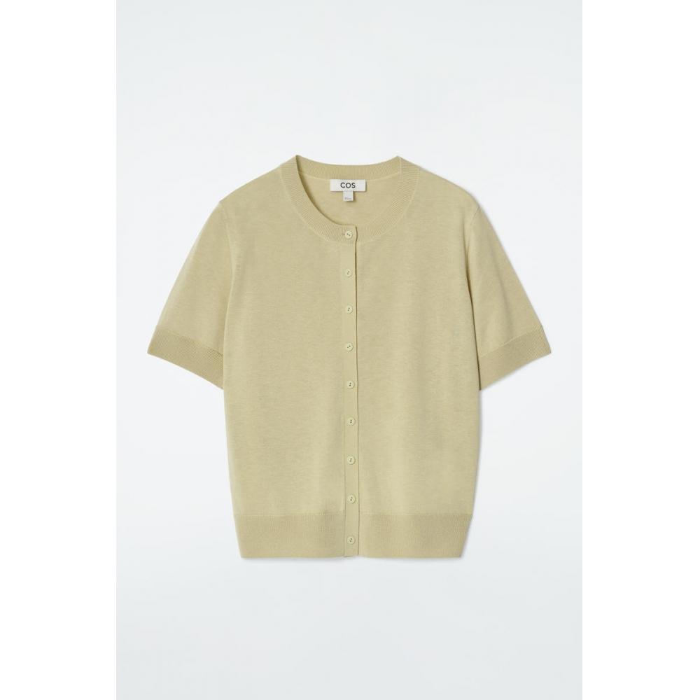 COS Кардиган с короткими рукавами из смеси японской мериносовой шерсти