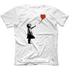Футболки с коротким рукавом для мужчин Banksy С шариком Новинка 100% Хлопок Забавное Городское Граффити Искусство Банкси Футболка Хлопок