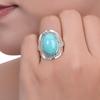 Кольцо с бирюзовым драгоценным камнем – Племенное Бохо Кольцо-заявление из стерлингового серебра 925 пробы для женщин и мужчин – Ювелирное изделие ручной работы с камнем-талисманом декабря