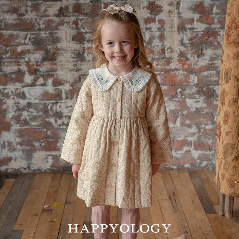 Зимнее длинное платье Happyology для девочек с цветочной вышивкой