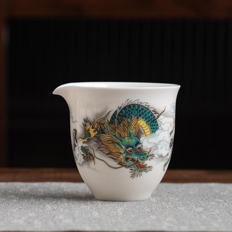 Керамический чайный диспенсер чахай устройство для наливания чая чайное море жировой нефрит белый фарфор чахай боковая ручка из массива дерева большой чахай