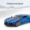 1/24 Scale Bugatti Voice of The Night Alloy Metal Diecast Car Model,  Pull Back Vehicle with Sound and Light Doll Toy Model Gift for Children