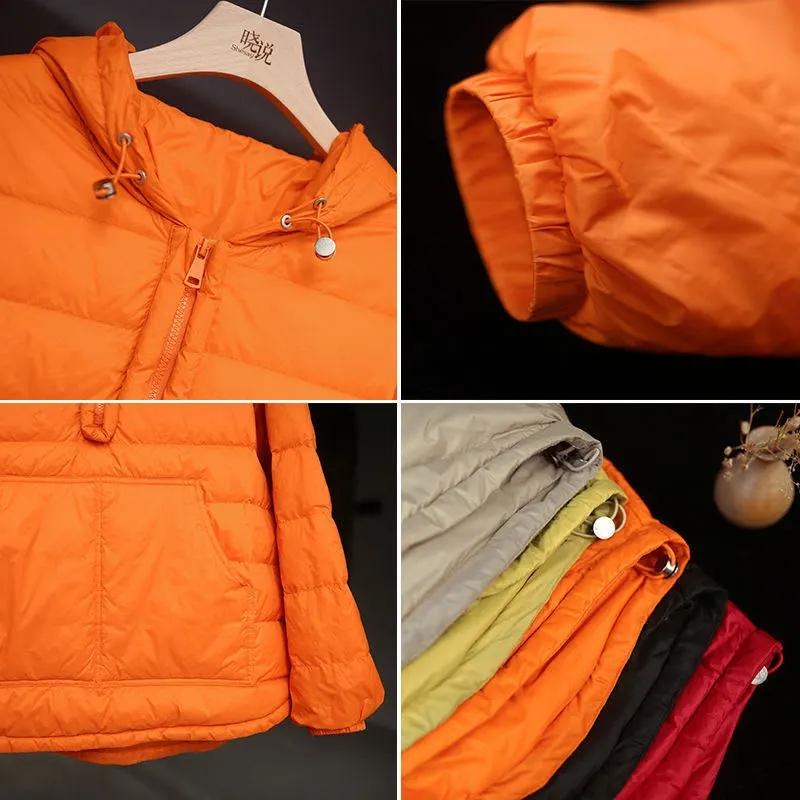 Осенняя женская хлопковая куртка с капюшоном и карманами, свободная, легкая, зимняя куртка с капюшоном для женщин, повседневная верхняя одежда