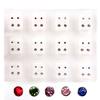 For Piercing Gun Fashion Fine Jewelry Earring for Women Multicolor Stylish Simple Piercing Ear Studs 12Pairs/set Zircon Crystal Accessories