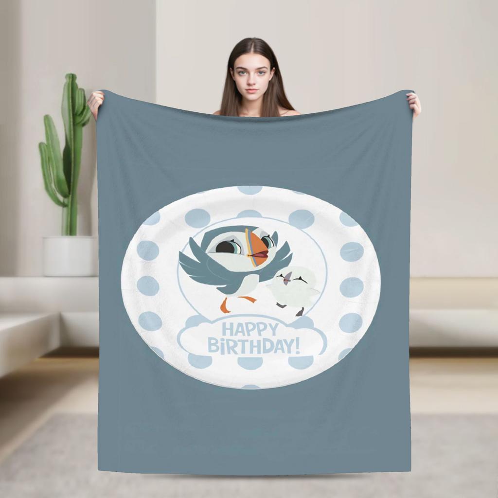 Puffins Rocks Plush Blankets Students Flannel Throw Blanket For Home Decor Soft Warm Design Quality Bedspread Birthday Present