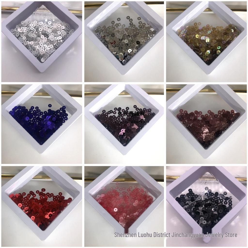 Цветные пайетки 4 мм с центральным отверстием для DIY поделок и аксессуаров для одежды