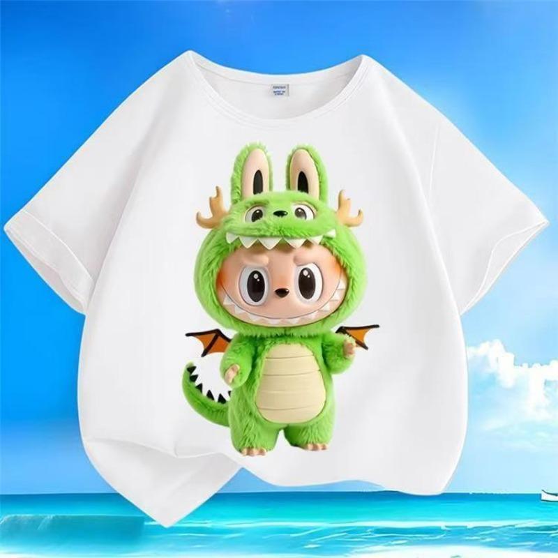 Labubu Cartoon 3d Printed Kids T Shirts Funny Boy Girls Short-Sleeved Top Casual Trend Child Clothing