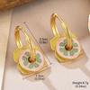 2024 Luxury Enamel Drip Oil Flower Ear Cuffs: Versatile Modern Chinese Style Women's Earrings
