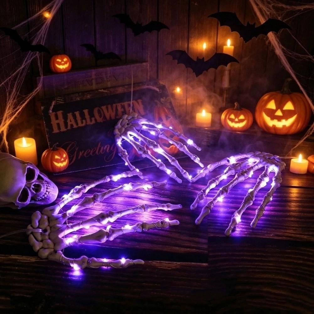 Realistic Glowing Skeleton Hand Plastic Ghost Skeleton Hand Lamp Halloween Party
