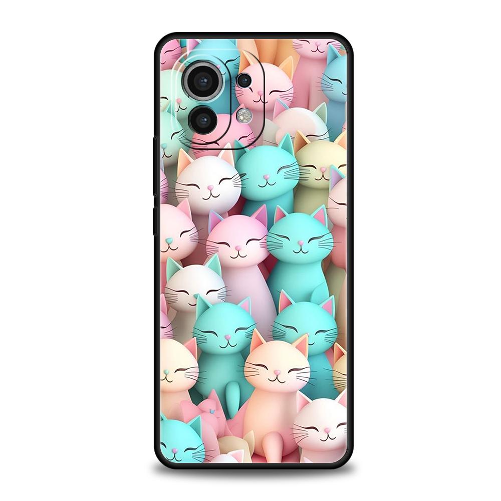 Смешные Кошки Чехол для Телефона для Xiaomi Mi 15 14 13 12 11 Ultra 14T 13T 12T 11T 10T Pro Lite 5G Ударопрочный Силиконовый Capas Fundas