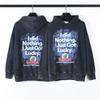 Vintage Washed Graphic Hoodie Loose Fit Streetwear Men Women Teens