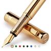 Scriveiner Лучшая Премиальная Перьевая Ручка Привлекательная Красота Отделка 24К Золотом Перо Schmidt с 18К Золотым Покрытием Подходит для Мужчин и Женщин Профессиональный Исполнительный