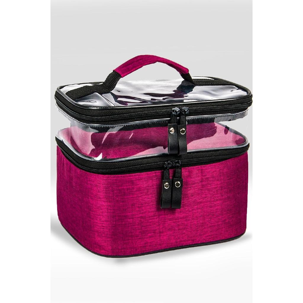 Женская косметичка с двумя большими отделениями, складной органайзер для путешествий, косметичка с вешалкой